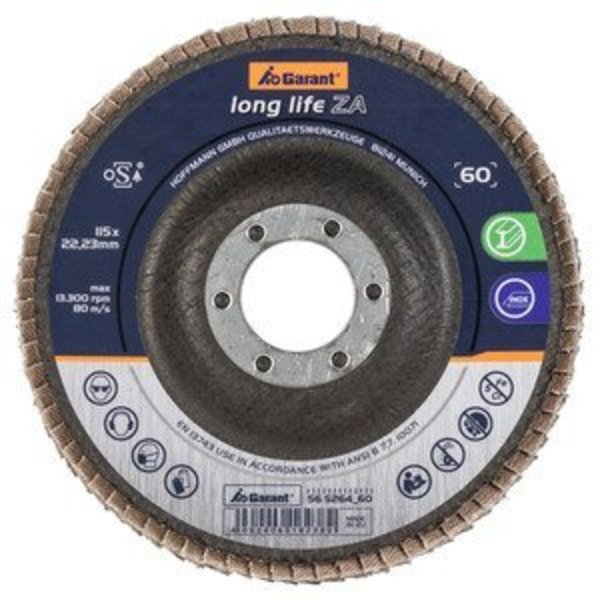 Garant Abrasive flap disc long life ZA, conical, Dia 115 mm, Grit: 60 565264 60